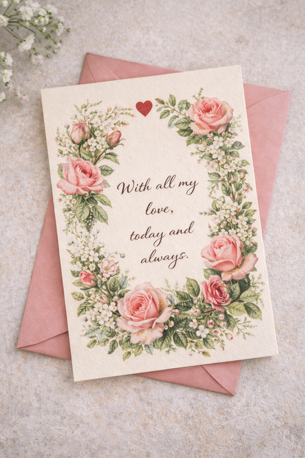 Love Note – Vintage Floral Valentine Card 💌