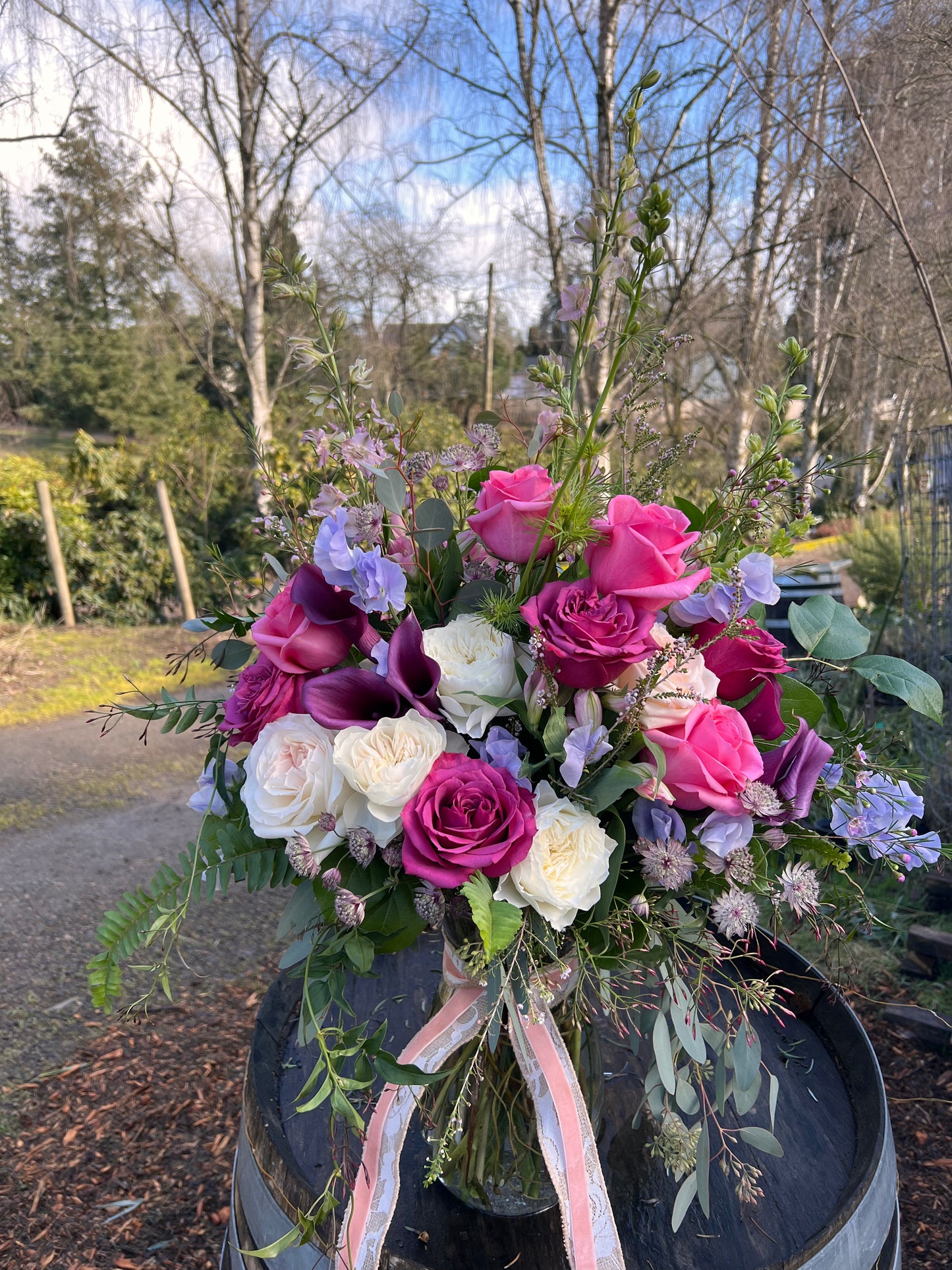 Large Seasonal Flower Arrangement | Basket or Vase