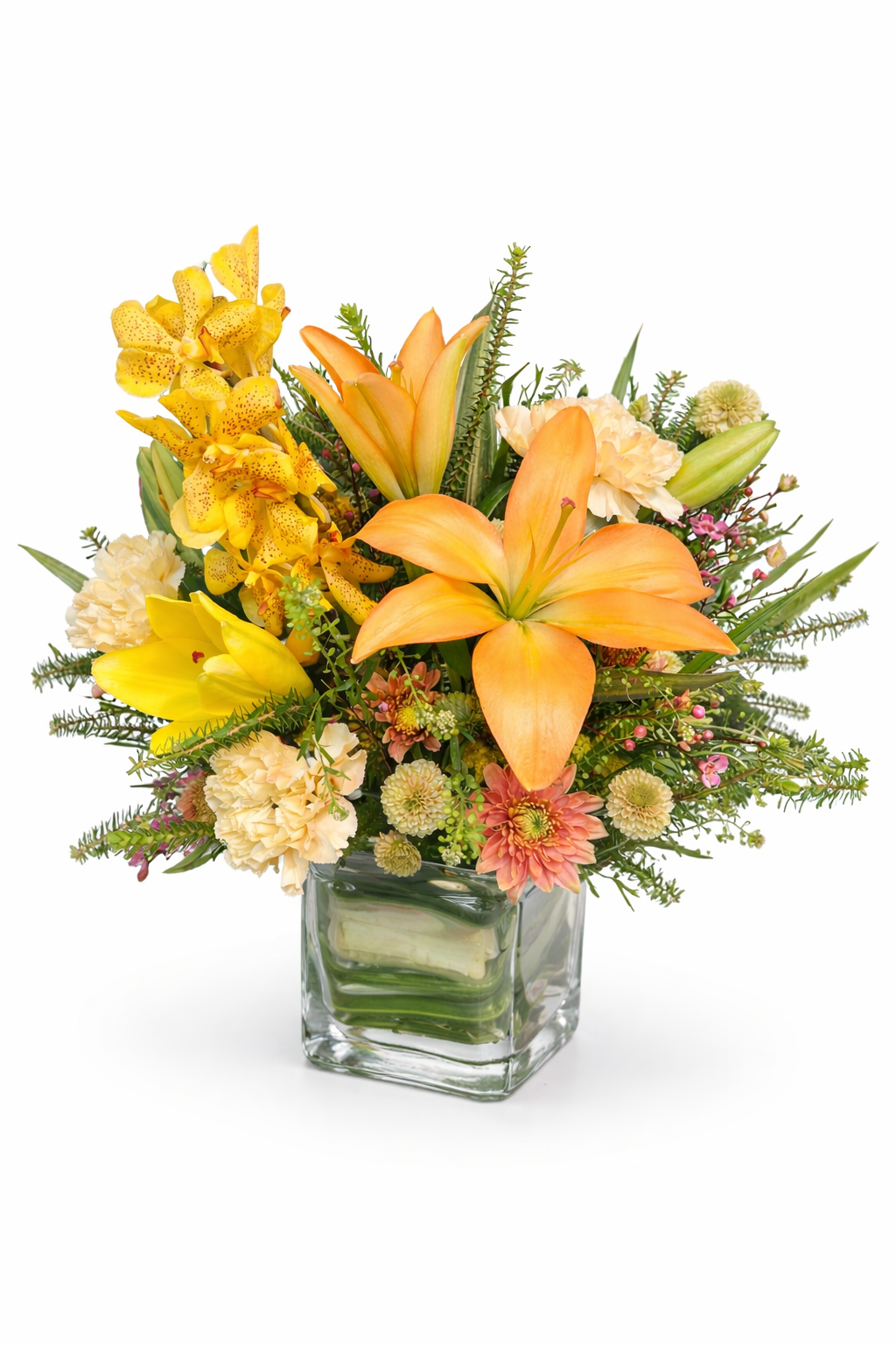 Tropical Orchid & Birds of Paradise Valentine Arrangement