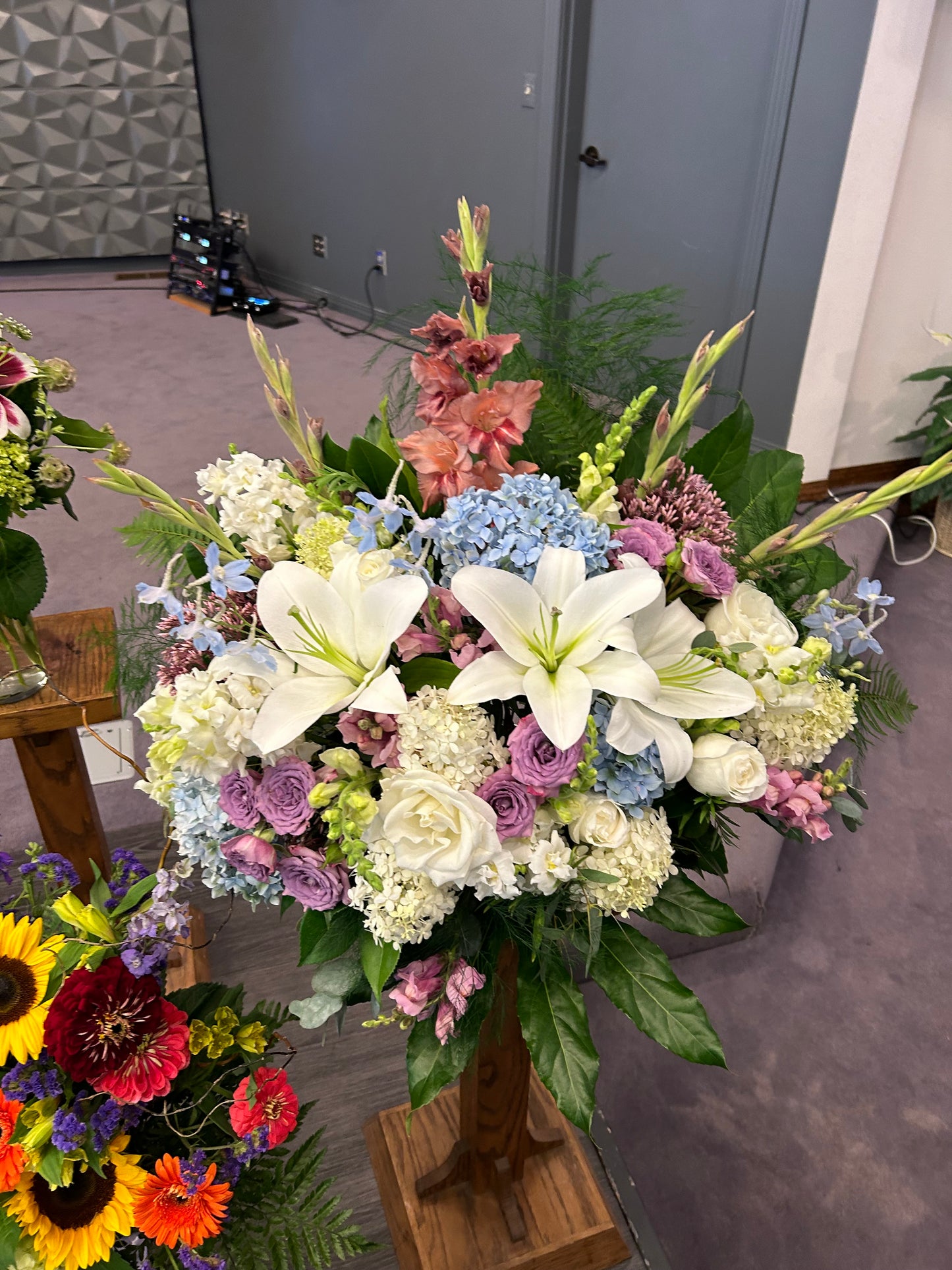 Sympathy Arrangement with Lilies & Roses | Funeral Flowers