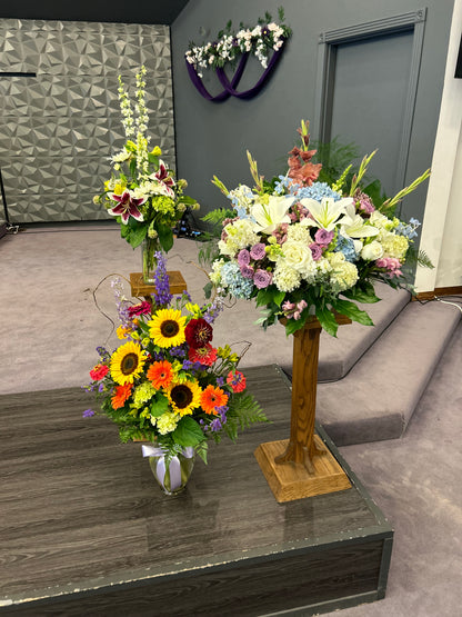 Sympathy Arrangement with Lilies & Roses | Funeral Flowers
