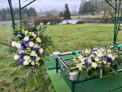 Full Casket Spray with Roses – Custom Funeral Floral Tribute