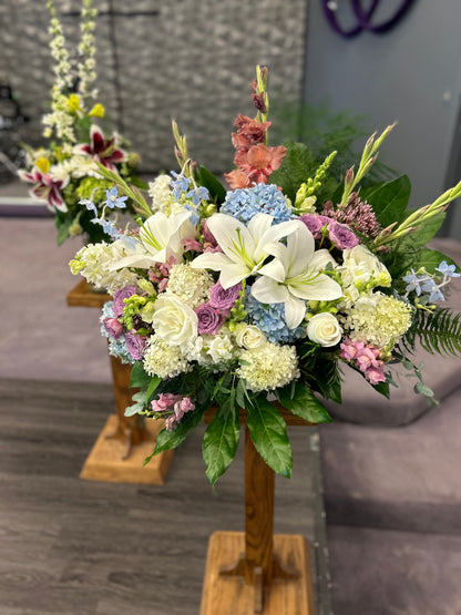 Sympathy Arrangement with Lilies & Roses | Funeral Flowers