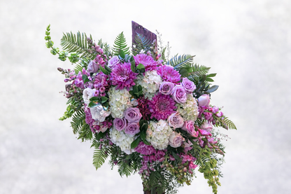 Rustic Wood Cross Standing Spray | Funeral Flowers