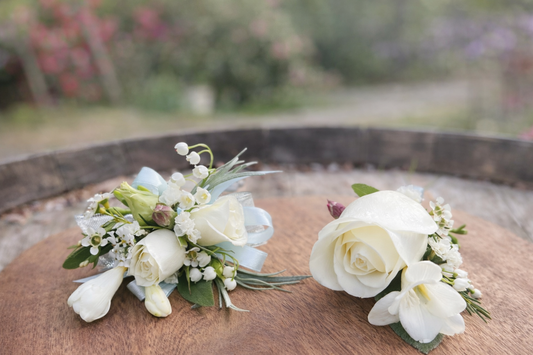 Sympathy Corsage & Boutonnière Set | Coordinated Funeral Flowers