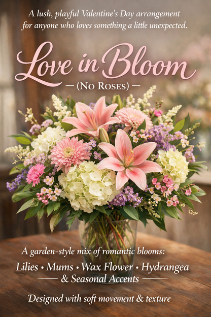 Love in Bloom - No Rose Valentine Arrangement
