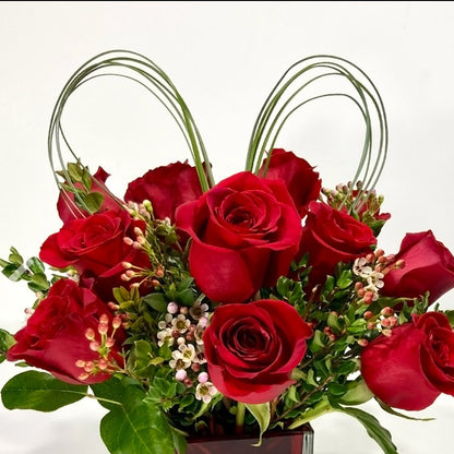 # 7a. Small Valentine Heart Arrangement - Mixed Roses & Flowers