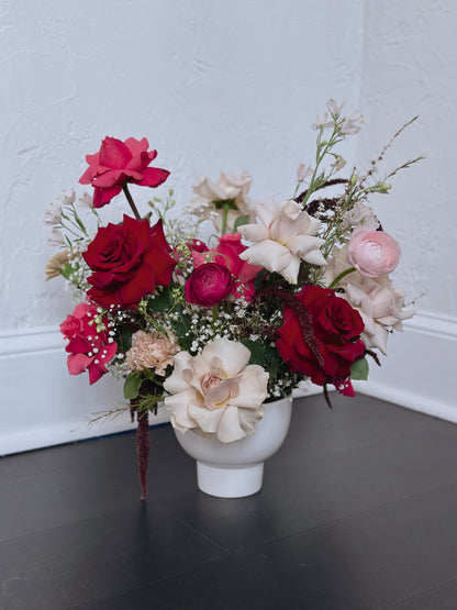 # 7a. Small Valentine Heart Arrangement - Mixed Roses & Flowers