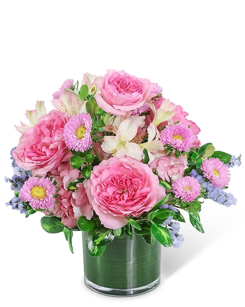 # 7b.  Valentine's Day Arrangement - Mixed Roses & Flowers in a Basket