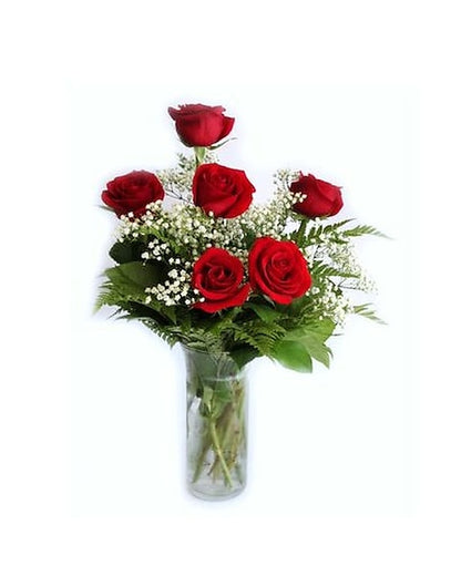 #3. Heart Strings - 6 Red Roses Arrangement